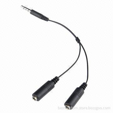 High-quality 3.5mm Male to 2 x 3.5mm Female Stereo Audio Extension Cable